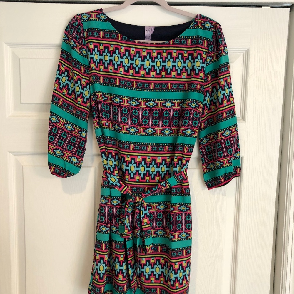 Printed Dress with 3/4 sleeve
